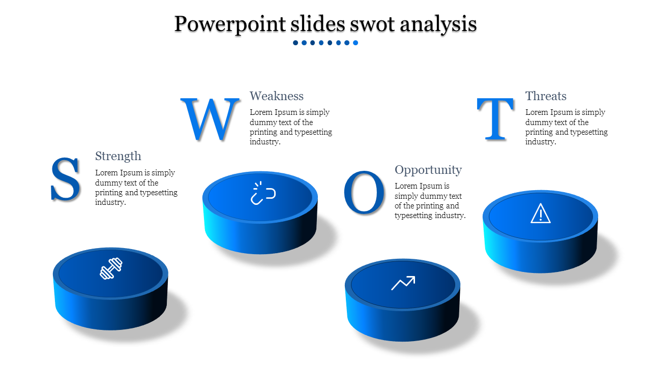 Free - Innovative PowerPoint Slides SWOT Analysis In Blue Color